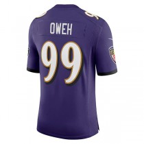 B.Ravens #99 Odafe Oweh Purple Vapor Limited Jersey Stitched American Football Jerseys
