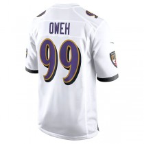B.Ravens #99 Odafe Oweh White Game Jersey Stitched American Football Jerseys