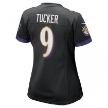 B.Ravens #9 Justin Tucker Black Game Jersey Stitched American Football Jerseys