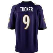 B.Ravens #9 Justin Tucker Purple Team Color Game Jersey Stitched American Football Jerseys
