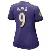 B.Ravens #9 Steve McNair Purple Game Retired Player Jersey Stitched American Football Jerseys