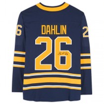 B.Sabres #26 Rasmus Dahlin Fanatics Authentic Autographed Navy Fanatics Breakaway Jersey Stitched American Hockey Jerseys