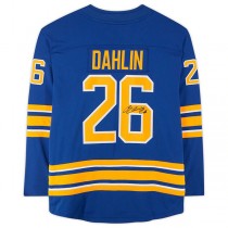 B.Sabres #26 Rasmus Dahlin Fanatics Authentic Autographed Royal Blue Fanatics Breakaway Jersey Stitched American Hockey Jerseys