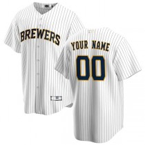 Baseball Jerseys Custom Milwaukee Brewers White Alternate Replica Custom Jersey
