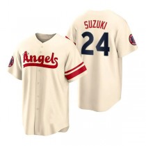 Baseball Jerseys Los Angeles Angels #24 Kurt Suzuki Cream Stitched 2022 City Connect Jersey Men Youth Women
