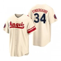 Baseball Jerseys Los Angeles Angels #34 Noah Syndergaard Cream Stitched 2022 City Connect Jersey Men Youth Women