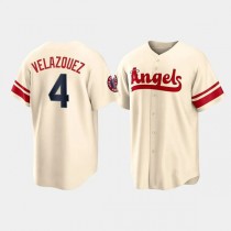 Baseball Jerseys Los Angeles Angels #4 Andrew Velazquez Cream Stitched 2022 City Connect Jersey Men Youth Women