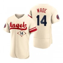 Baseball Jerseys Men Los Angeles Angels #14 Tyler Wade Cream Stitched 2022 City Connect Jersey