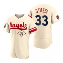 Baseball Jerseys Men Los Angeles Angels #33 Max Stassi Cream Stitched 2022 City Connect Jersey
