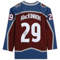 C.Avalanche #29 Nathan MacKinnon Fanatics Authentic Autographed Burgundy Stitched American Hockey Jerseys