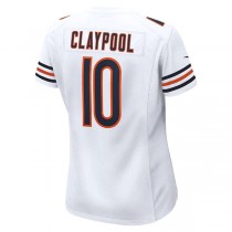 C.Bears #10 Chase Claypool White Game Player Jersey Stitched American Football Jerseys