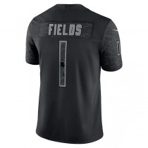 C.Bears #1 Justin Fields Black RFLCTV Limited Jersey Stitched American Football Jerseys