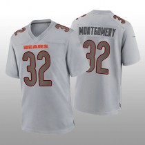 C.Bears #32 David Montgomery Gray Atmosphere Game Jersey Stitched American Football Jerseys