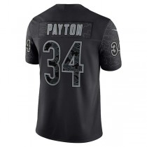 C.Bears #34 Walter Payton Black Retired Player RFLCTV Limited Jersey Stitched American Football Jerseys