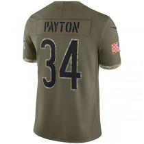 C.Bears #34 Walter Payton Olive 2022 Salute To Service Retired Player Limited Jersey Stitched American Football Jerseys