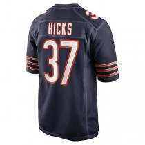 C.Bears #37 Elijah Hicks Navy Game Player Jersey Stitched American Football Jerseys