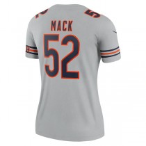 C.Bears #52 Khalil Mack Gray Inverted Legend Jersey Stitched American Football Jerseys