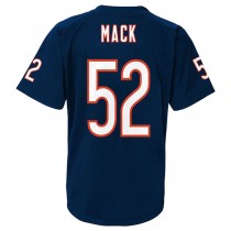 C.Bears #52 Khalil Mack Navy Performance Player Name & Number V-Neck Top Stitched American Football Jerseys