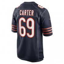 C.Bears #69 Ja'Tyre Carter Navy Game Player Jersey Stitched American Football Jerseys