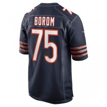 C.Bears #75 Larry Borom Navy Game Jersey Stitched American Football Jerseys