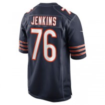 C.Bears #76 Teven Jenkins Navy Game Jersey Stitched American Football Jerseys