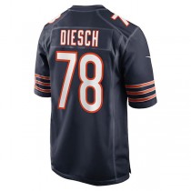 C.Bears #78 Kellen Diesch Navy Game Player Jersey Stitched American Football Jerseys