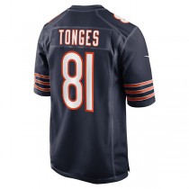C.Bears #81 Jake Tonges Navy Game Player Jersey Stitched American Football Jerseys