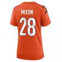 C.Bengals #28 Joe Mixon Orange Game Jersey Stitched American Football Jerseys