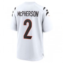 C.Bengals #2 Evan McPherson White Game Player Jersey Stitched American Football Jerseys