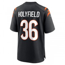 C.Bengals #36 Elijah Holyfield Black Game Player Jersey Stitched American Football Jerseys