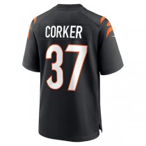 C.Bengals #37 Yusuf Corker Black Game Player Jersey Stitched American Football Jerseys