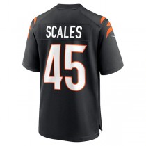 C.Bengals #45 Tegray Scales Black Game Player JerseyStitched American Football Jerseys