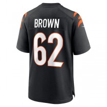 C.Bengals #62 Ben Brown Black Game Player Jersey Stitched American Football Jerseys