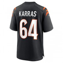 C.Bengals #64 Ted Karras Black Game Player Jersey Stitched American Football Jerseys