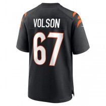 C.Bengals #67 Cordell Volson Black Game Player Jersey Stitched American Football Jerseys