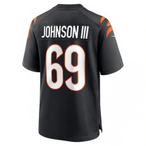 C.Bengals #69 Raymond Johnson III Black Game Player Jersey Stitched American Football Jerseys