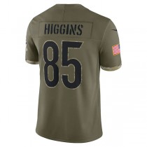 C.Bengals #85 Tee Higgins Olive 2022 Salute To Service Limited Jersey Stitched American Football Jerseys