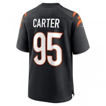 C.Bengals #95 Zach Carter Black Game Player Jersey Stitched American Football Jerseys