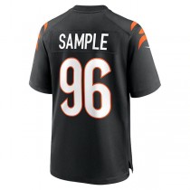 C.Bengals #96 Cam Sample Black Game Jersey Stitched American Football Jerseys