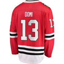 C.Blackhawks #13 Max Domi Fanatics Branded Home Breakaway Player Jersey Red Stitched American Hockey Jerseys