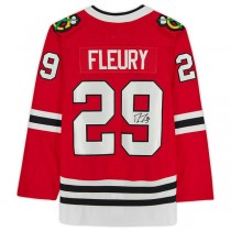 C.Blackhawks #29 Marc-Andre Fleury Blackhawks Fanatics Authentic Autographed Red Stitched American Hockey Jerseys