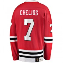 C.Blackhawks #7 Chris Chelios Fanatics Branded Premier Breakaway Retired Player Jersey Red Stitched American Hockey Jerseys