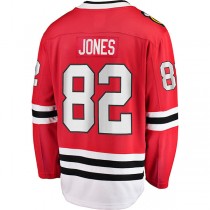 C.Blackhawks #82 Caleb Jones Fanatics Branded Breakaway Player Jersey Red Stitched American Hockey Jerseys