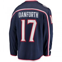 C.Blue Jackets #17 Justin Danforth Fanatics Branded Home Breakaway Player Jersey Navy Stitched American Hockey Jerseys
