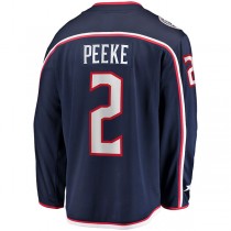 C.Blue Jackets #2 Andrew Peeke Fanatics Branded Home Breakaway Player Jersey Navy Stitched American Hockey Jerseys