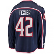 C.Blue Jackets #42 Alexandre Texier Fanatics Branded Home Breakaway Player Jersey Navy Stitched American Hockey Jerseys