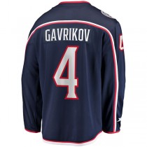 C.Blue Jackets #4 Vladislav Gavrikov Fanatics Branded Home Team Breakaway Player Jersey Navy Stitched American Hockey Jerseys