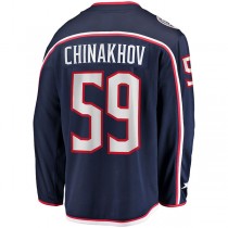 C.Blue Jackets #59 Yegor Chinakhov Fanatics Branded Home Breakaway Player Jersey Navy Stitched American Hockey Jerseys