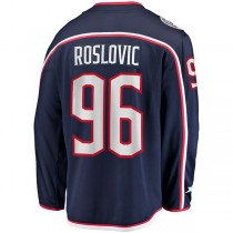 C.Blue Jackets #96 Jack Roslovic Fanatics Branded Home Breakaway Jersey Navy Stitched American Hockey Jerseys