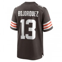 C.Browns #13 Corey Bojorquez Brown Game Jersey Stitched American Football Jerseys